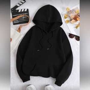 SHEIN Black Casual Hoodie for Women